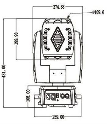 Двостороння LED Голова YR-680E-II beam 3W * 15 шт * 2 сторони RGB - вид 3 мініатюра