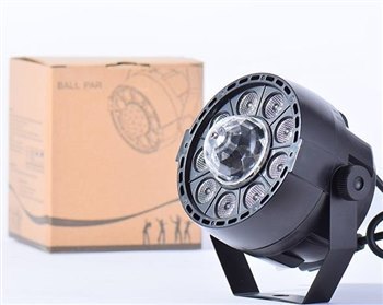 Пар New Light PL-99C Mini LED PAR LIGHT 9*1W with crystall ball - вид 3 миниатюра