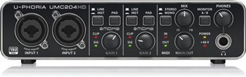 Аудіоінтерфейс Behringer U-Phoria UMC204HD - вид 1 мініатюра