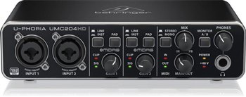 Аудиоинтерфейс Behringer U-Phoria UMC204HD - вид 7 миниатюра