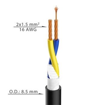 Гнучкий акустичний кабель Roxtone HFSC215, 2х1.5 кв. мм, вн. діаметр 8.5 мм, 100 м - вид 1 мініатюра
