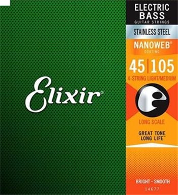 Струны для бас-гитары Elixir Bass SS NW 4 LM 045 set - вид 1 миниатюра