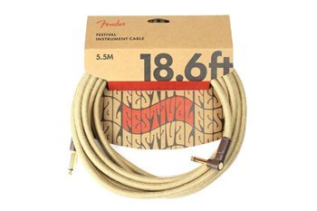 Кабель инструментальный FENDER 18.6' ANGLED FESTIVAL INSTRUMENT CABLE PURE HEMP NATURAL - вид 1 миниатюра