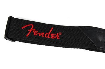 Ремінь гітарний FENDER STRAP 2 BLACK RED LOGO - вид 5 мініатюра