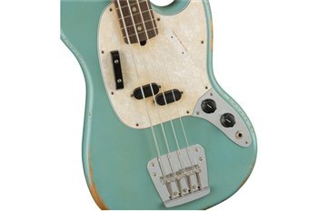 Бас-гитара FENDER JMJ MUSTANG BASS RW FADED DAPHNE BLUE - вид 4 миниатюра