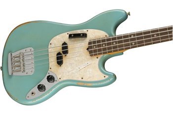 Бас-гитара FENDER JMJ MUSTANG BASS RW FADED DAPHNE BLUE - вид 6 миниатюра