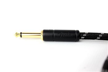 Кабель инструментальный FENDER CABLE DELUXE SERIES 18.6' ANGLED BLACK TWEED - вид 3 миниатюра