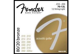 Струны для акустических гитар FENDER 70-12L - вид 1 миниатюра
