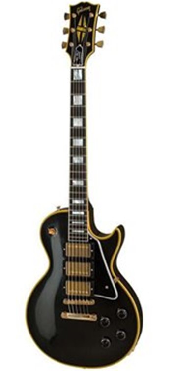 Электрогитара GIBSON '57 LES PAUL CUSTOM 3 PICKUP EBONY VOS GH - вид 1 миниатюра