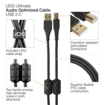Готовий кабель UDG Ultimate Audio Cable USB 2.0 A-B Green Straight 3m - вид 1 мініатюра