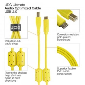 Готовый кабель UDG Ultimate Audio Cable USB 2.0 C-B Yellow Straight 1 - вид 1 миниатюра