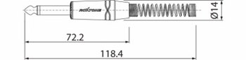 Роз'єм Roxtone RJ2PP-BN Jack 6,3 mono - вид 1 мініатюра