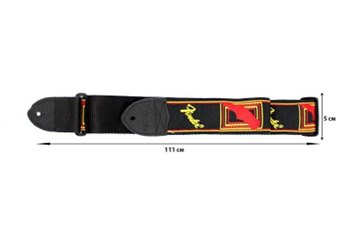 Ремінь гітарний FENDER STRAP 2 MONOGRAMMED BLACK/YELLOW/RED - вид 1 мініатюра