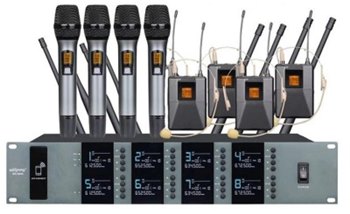 Беспроводная микрофонная система Emiter-S TA-7808MIX с ручными микрофонами и гарнитурами - вид 1 миниатюра