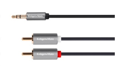 Готовий кабель Kruger&Matz KM1218 jack 3.5 - 2RCA 1 м - вид 1 мініатюра