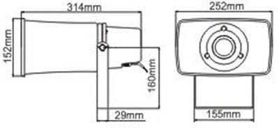 Рупор L-Frank Audio H-20RT, 20Вт, трансф., ABS - вид 1 мініатюра