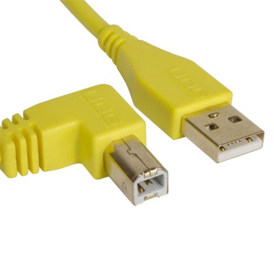 Кабель Ultimate Audio Cable USB 2.0 A-B Yellow Angled 1m - вид 1 миниатюра