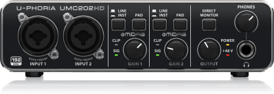 Звукова карта BEHRINGER UMC202HD - вид 2 мініатюра