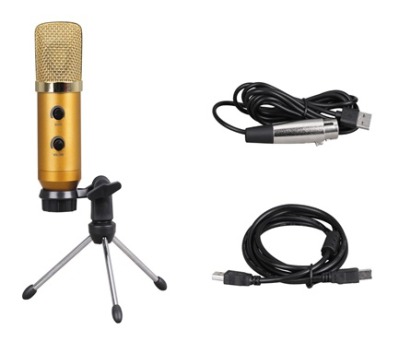 Конденсаторный микрофон Emiter-S USB-7 золотого цвета - вид 1 миниатюра