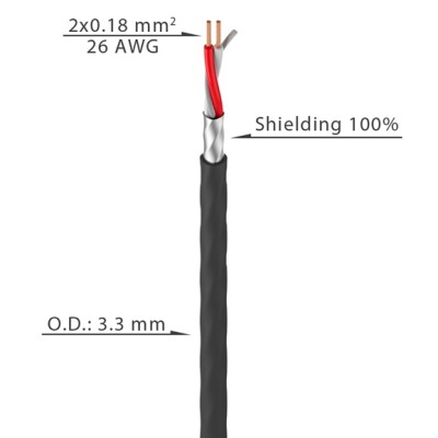 Кабель микрофонный Roxtone MC032-200, 2 x 0,18 кв.мм, вн.диаметр 3,3 мм, 200м - вид 1 миниатюра