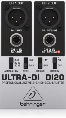 DI-бокс/сплиттер BEHRINGER DI20 - вид 1 миниатюра