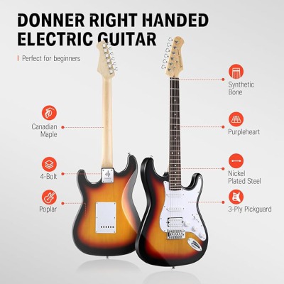 Электрогитара Donner Music DST-100 Kit Sunburst EC1098 - вид 2 миниатюра