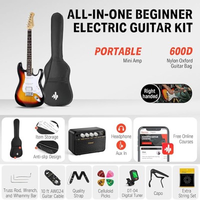 Электрогитара Donner Music DST-100 Kit Sunburst EC1098 - вид 4 миниатюра