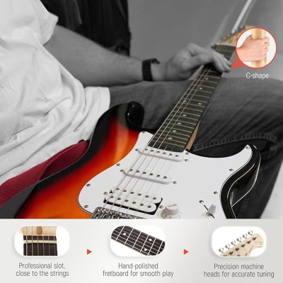 Электрогитара Donner Music DST-100 Kit Sunburst EC1098 - вид 6 миниатюра