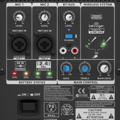 Портативная акустическая система BEHRINGER MPA40BT - вид 8 миниатюра