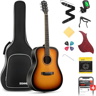 Акустическая гитара (комплект) Donner Music Sunburst EC1019 - вид 1 миниатюра