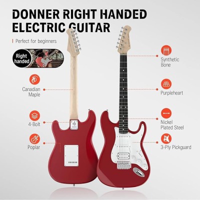 Электрогитара Donner Music DST-100 Kit Red EC1166 - вид 5 миниатюра