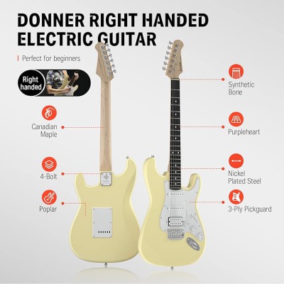 Электрогитара Donner Music DST-100 Kit Yellow EC1169 - вид 4 миниатюра