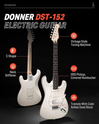 Электрогитара Donner Music DST-152 Polar White - вид 4 миниатюра