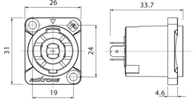 Разъем Roxtone RS4MD-T SPEAKON панельный female (мама) - вид 1 миниатюра