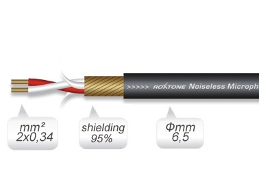 Кабель микрофонный Roxtone MC006, 2х0.34 кв. мм, вн. диаметр 6,5 мм, 100 м - вид 1 миниатюра